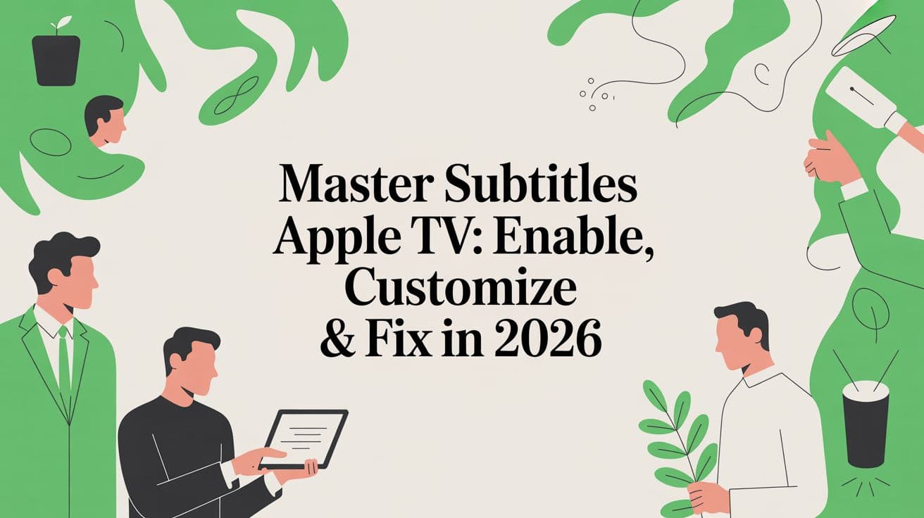 Flat illustration of four people with tablets and plants around the article title on a cream background.